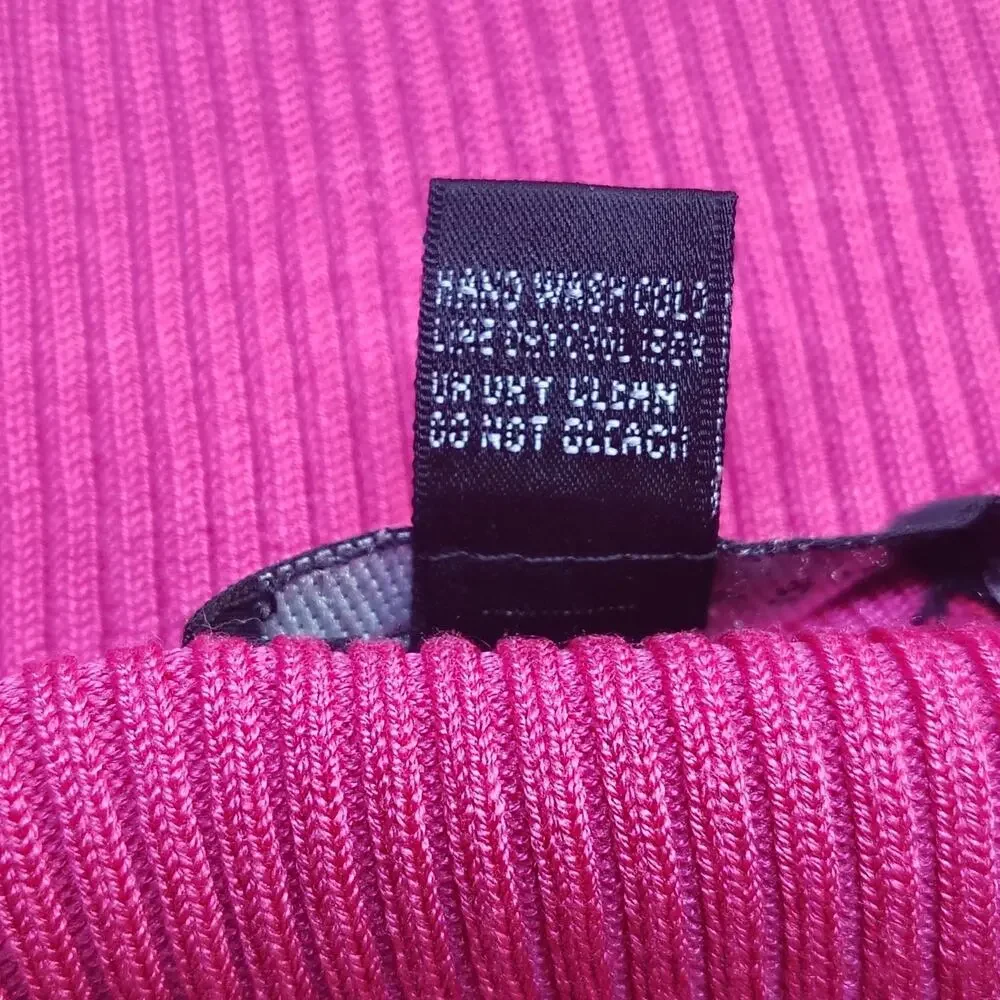 Cable & Gauge Magenta Pink Silk Spandex Ribbed Open Front Cardigan Medium Luxury